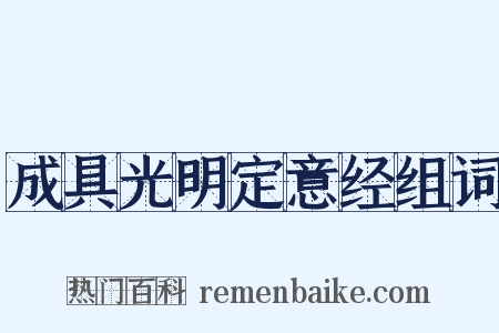 成具光明定意经组词是什么意思的图片